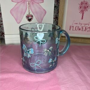 Blue Bow Coquette Glass mug